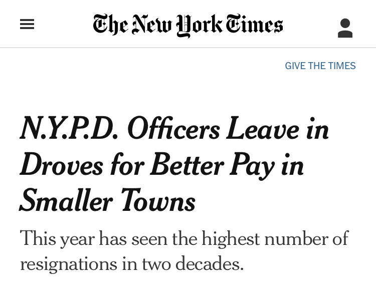 equalityAlec's tweet photo. Christmas morning yesterday at the New York Times: the paper’s third article in a couple weeks socializing low-information liberals to the idea that the most expansive punishment bureaucracy in world history has a “shortage” of cops. https://t.co/68yt1PQWET