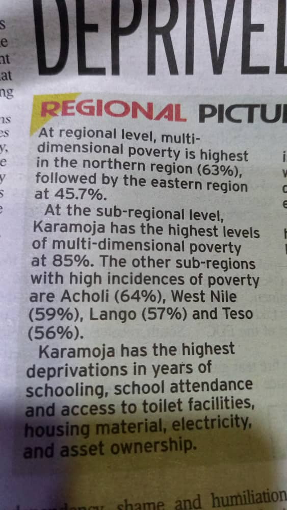 Karamoja continues 2 lag behind in all dimensions.
#BHRUganda2022 
@Fridah_Frieda @AgugaSophie @nkgladys @DCAUganda @EUinUG @EnabelinUganda @kdf @DENIVA_official @ISERUganda @UgandaEITI @SKygsph @EnviShield @FIDA_Uganda @CSCOUg1 @PWYP_Uganda @world_uganda @KaramojaVision