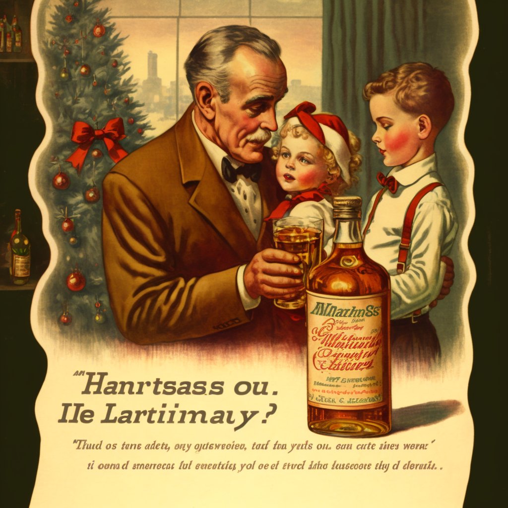 AICantDrawHands's tweet photo. 'Tis the season for alcoholism as a coping mechanism for family gatherings.
.
#aicantdrawhands #aiart #aiartist #alcohol #Christmas #family #midjourney #generativeart #eggnog #booze #machinelearning #aigenerated #drunk #stonerart #vintage #fakeads #coping #tipsy #drinking #ai https://t.co/ueH8LJOVM6