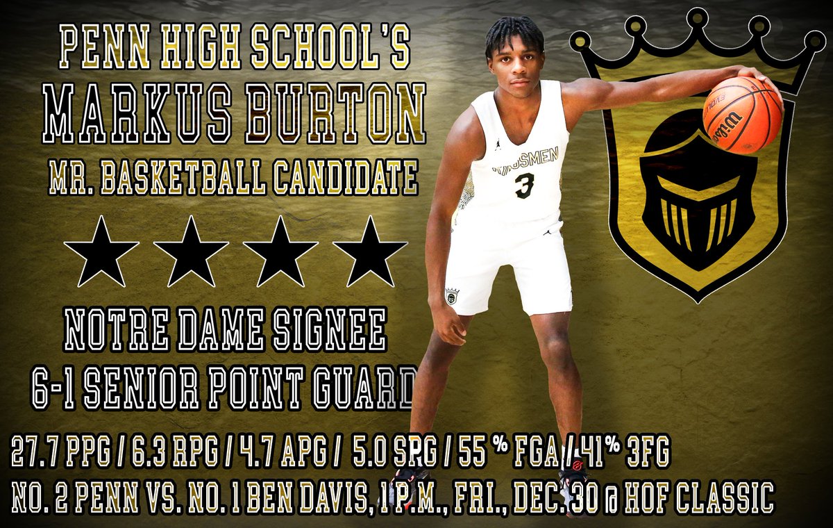 The_Pennant's tweet photo. Follow @The_Pennant for live updates from the Hall of Fame Classic, Fri., Dec. 30, @ New Castle.

No. 2 Penn vs. No. 1 Ben Davis, 1 p.m. 

Third Place/Championship 6/8 p.m.

Re-tweet / like to promote Markus Burton for Mr. Basketball !!!! https://t.co/nvKvrT8TXa