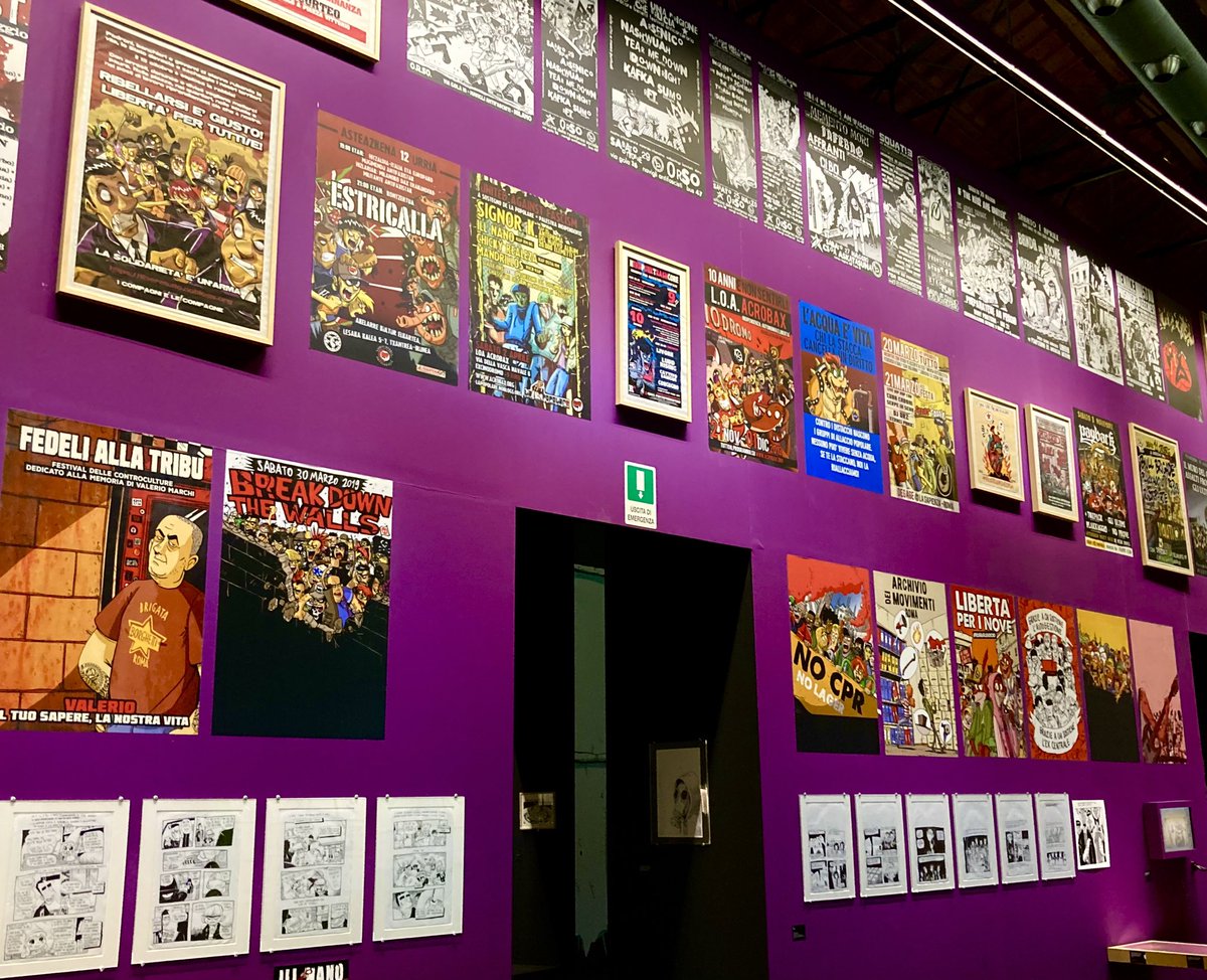 asabesi's tweet photo. @zerocalcare mostra #dopoilbotto #pupazzetti #eroi #JoeStrummer #kurtcobain #centrisociali #manifesti #tavole #milano @FdVMilano https://t.co/HOfhc3gFnF