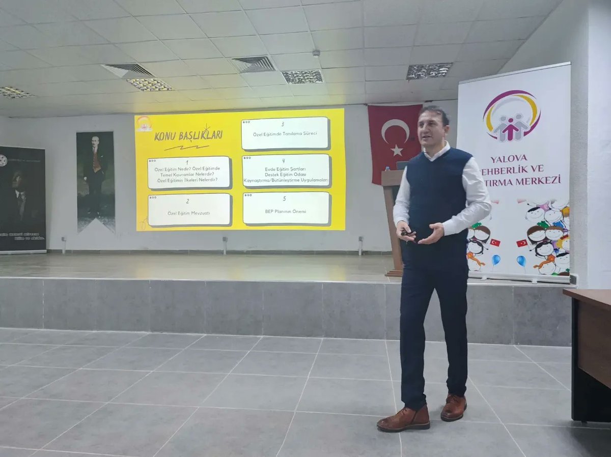 RamYalova's tweet photo. Mesleki Gelişim Toplantıları kapsamında Rehber Öğretmen/Psikolojik Danışman arkadaşlarımıza Rehberlik ve Psikolojik Danışma Hizmetleri Bölüm Başkanımız Gökhan Zaman tarafından "Özel Eğitim" konusunda seminer verildi. @MebOrgm @YalovaMem @akmeseibrahim https://t.co/PciKR43kDV