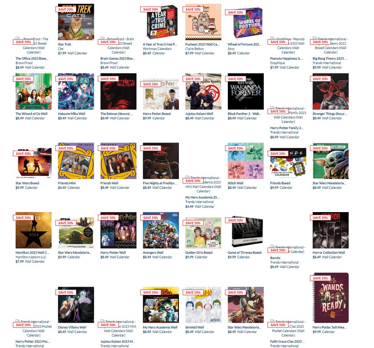 Wario64 on Twitter "up to 50 off 2023 calendars at BooksaMillion