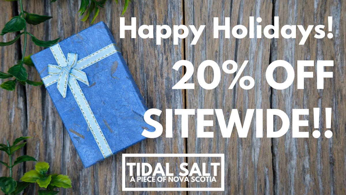 Attention shoppers! We're celebrating the holidays and ringing in the new year with a sitewide sale. From now until January 3rd, get 20% off everything! Discount applied automatically at checkout. Happy holidays and happy shopping! #seasalt #novascotiaseasalt #novasccotia