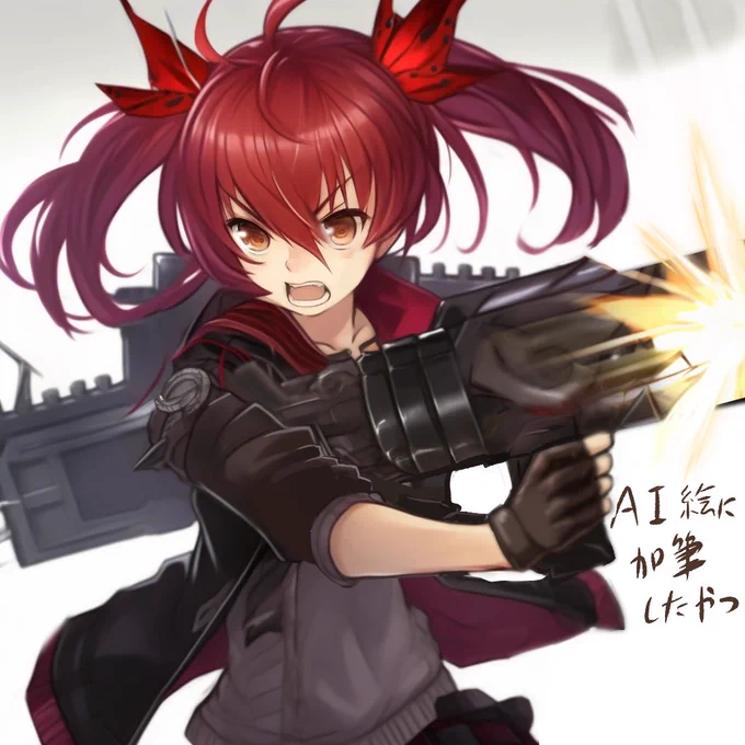 AIで出力したイラストをいじって遊んで寝る 