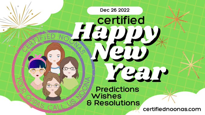 CertifiedNoonas's tweet photo. Certified Happy New Year
https://t.co/ilda9ThHEk
The Noonas are all together again, this time to do a look forward to 2023!
They have Predictions, Wishes &amp; Resolutions, as well as a fun challenge for the new year exciting year of enjoying #AsianEntertainment.
#Podcast
#Hallyucast https://t.co/GlYwa0U5Io