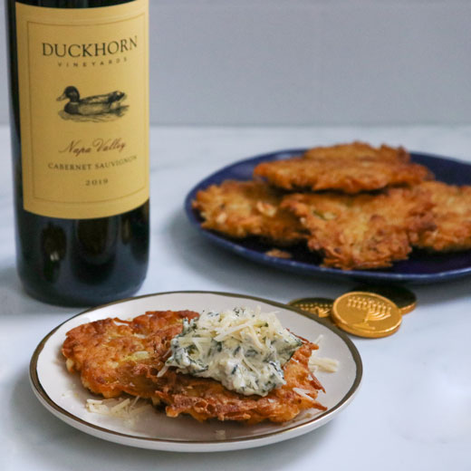 Our Napa Valley Merlot will shine alongside @whatjewwannaeat's Latkes topped with Spinach Artichoke Dip bit.ly/3C04cbQ