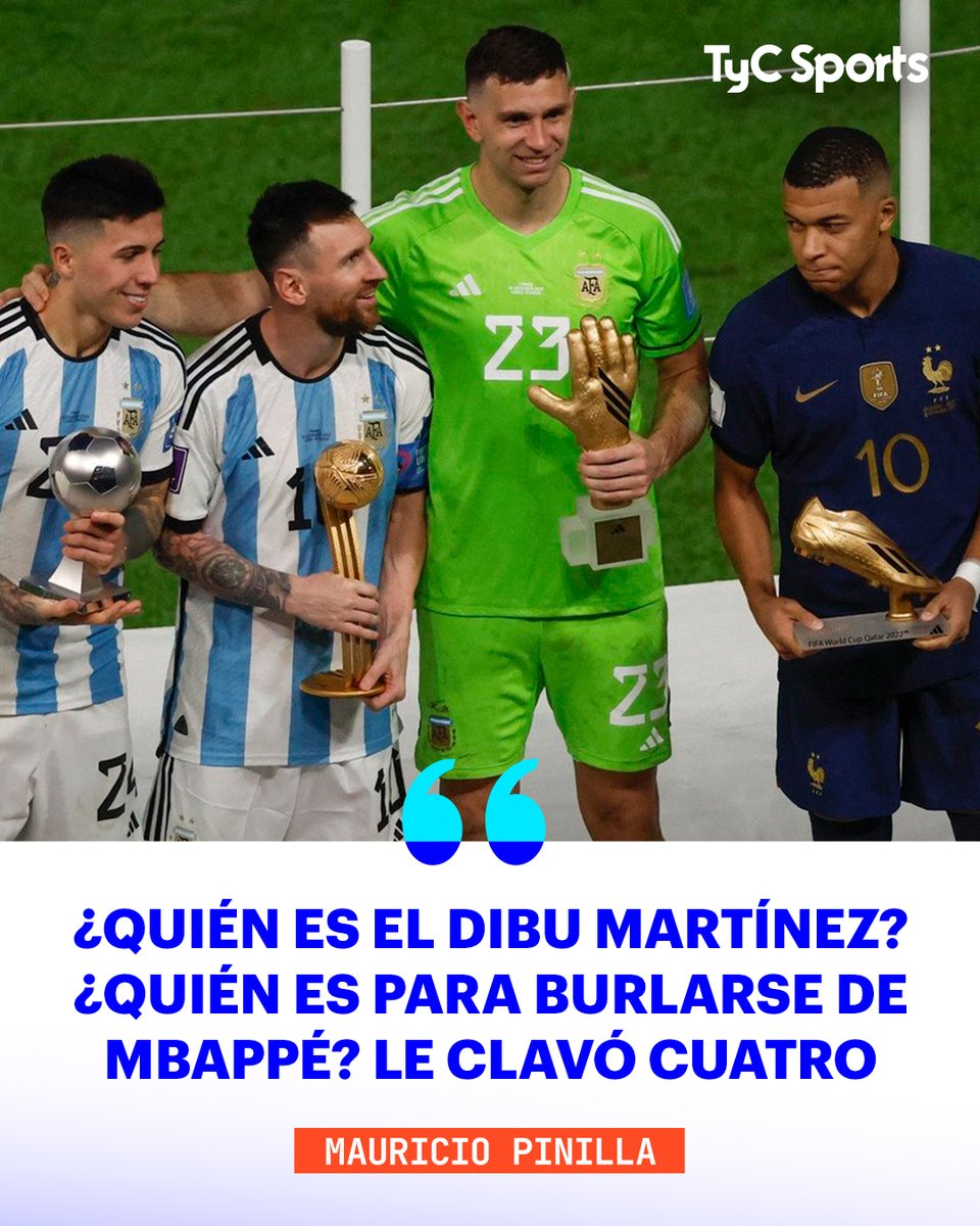 TyCSports's tweet image. 🤌🥱 El chileno Pinilla arremetió contra el Dibu: "¿Quién es? ¿Quién es para burlarse de Mbappé? ¡Le clavó cuatro! Cuatro veces le pateó al arco y cuatro goles le hizo. Seguramente será un ícono mundial. De él, seguro se van a acordar que tapó un par de penales".

🎙️ ESPN Chile