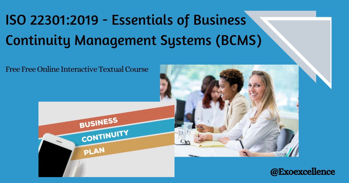 iso45000's tweet photo. It provides a practical framework for a Business Continuity Management System (BCMS). This course offers effective learning of business continuity plans and processes. 
#iso22301 #standard #business #continuity #management #system #course
https://t.co/O7ZvGEnYOY https://t.co/n3mqrNHt0o