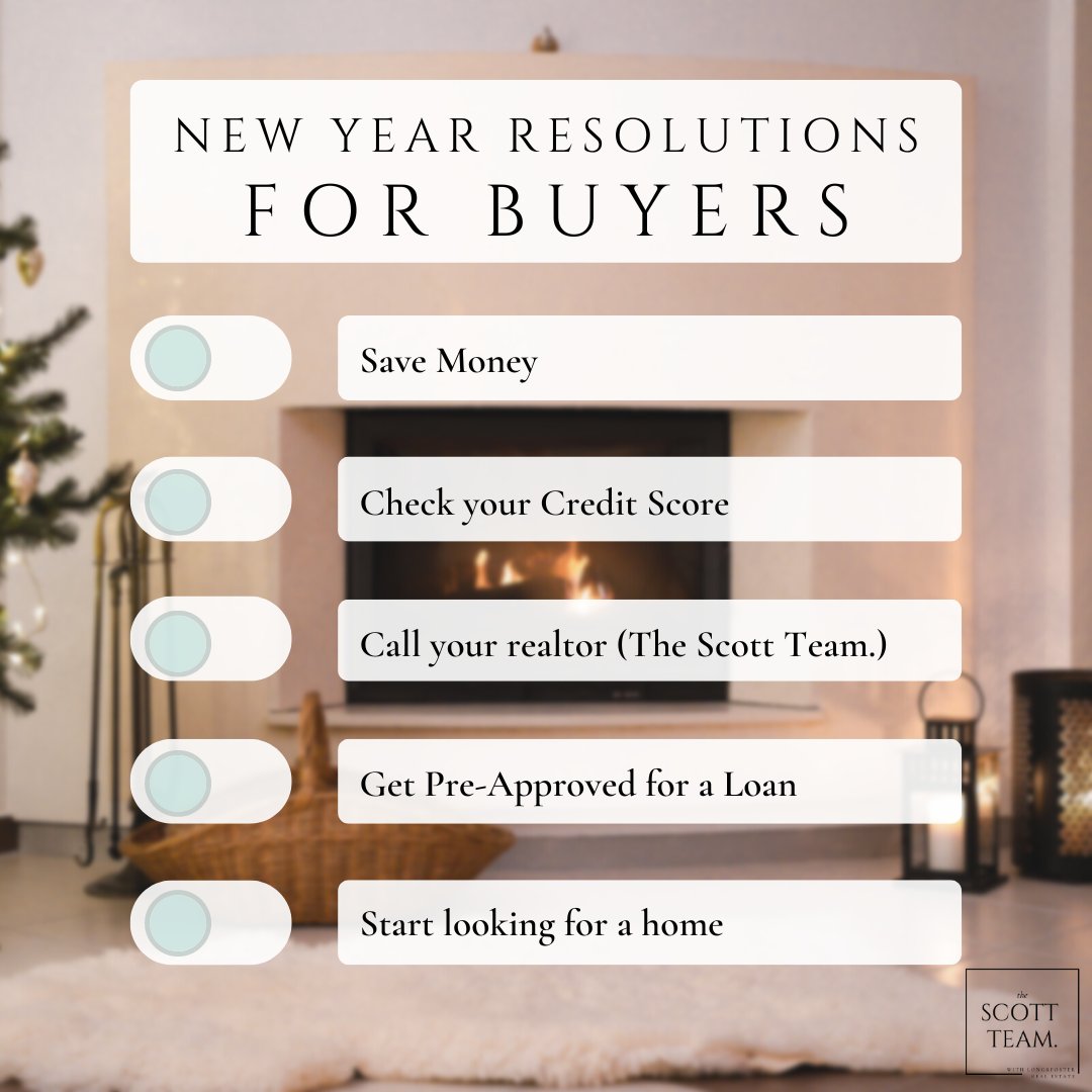 scottteamhomes's tweet photo. The New Year is here, time to set new personal goals. If you're a homebuyer or you're thinking about starting to look at some point here are some important items that you might want to add to your New Year Resolution list. https://t.co/q2GS8k0ZP6