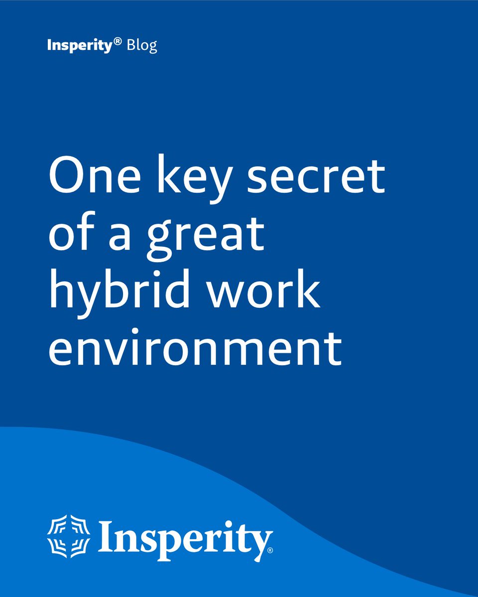 Insperity's tweet photo. There are still challenges surrounding #hybridwork, but a key element of a positive hybrid work environment is focusing on employee engagement.​

Here are tips you can use today: https://t.co/hjRtM4hWTl ​

#InsperityBlog #HRThatMakesaDifference https://t.co/Q81k8ACqGq