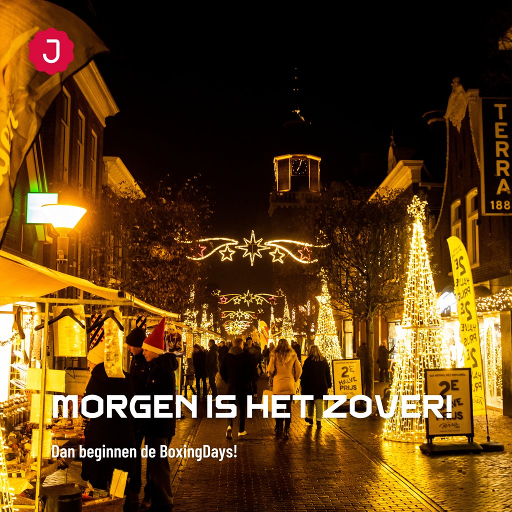 MORGEN IS HET ZOVER! Dan beginnen officieel de BOXINGDAYS in Joure! De boxingdays zijn van dinsdag 27 Dec. t/m donderdag 29 Dec. 

#demid #mid #winkelsjoure #joure #jourekoffie #koffie #fries #fryskemarren #friesland #boxingdays #korting #acties #kortingen #kortingentot70