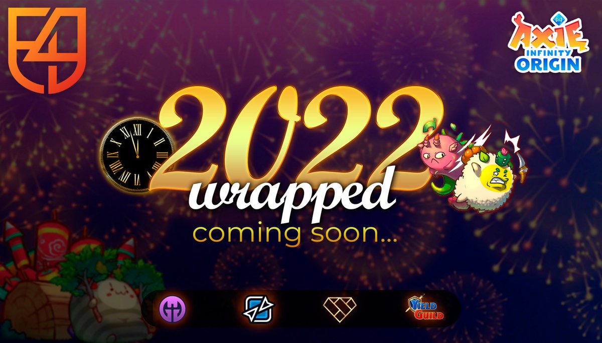 E4E (@e4e_gg) on Twitter photo Before we enter the New Year 🎆 , we must wrap this one up. 🥂
E4E | <a href="/AxieInfinity/">Axie Infinity</a> | <a href="/CommunityGaming/">Community Gaming</a> "2022 Wrapped" Tournament 😉
Join the last E4E event of 2022. Details in comment: ⬇️⬇️⬇️
#Win2Earn #eSportsFi #NFTGame
@EsportsAxie #Tournaments #Wrapped Before we enter the New Year 🎆 , we must wrap this one up. 🥂
E4E | <a href="/AxieInfinity/">Axie Infinity</a> | <a href="/CommunityGaming/">Community Gaming</a> "2022 Wrapped" Tournament 😉
Join the last E4E event of 2022. Details in comment: ⬇️⬇️⬇️
#Win2Earn #eSportsFi #NFTGame
@EsportsAxie #Tournaments #Wrapped
