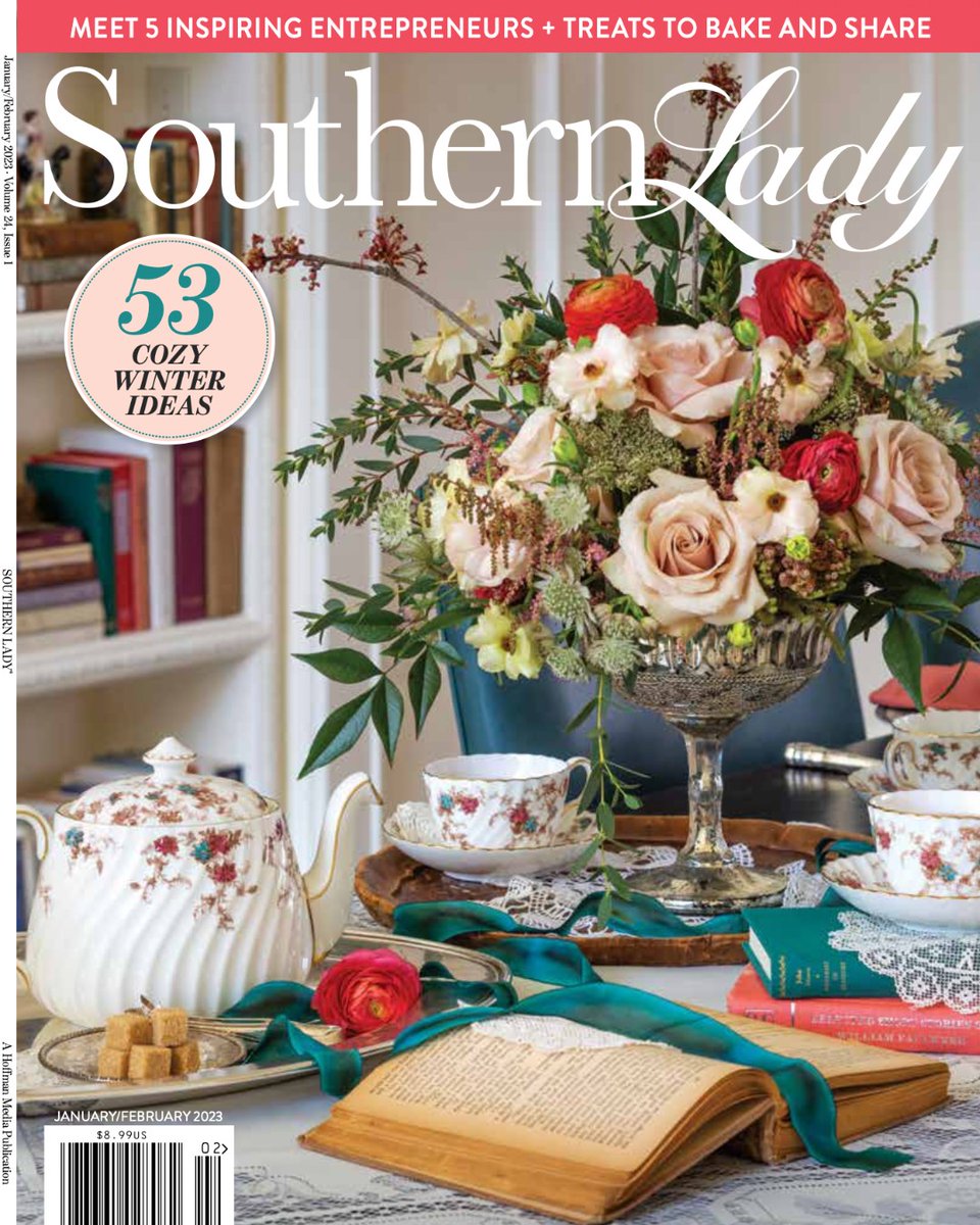 SouthernLadyMag's tweet photo. Our January/February 2023 issue is here! Bask in the comforts of home during these crisp days of winter and meet five inspiring women in business across the South. Visit https://t.co/5cifUMqnYp to preview.

#southernladymag #issuepreview #winterrecipes #tablescapes #entrepreneurs https://t.co/BEIkClEfXr
