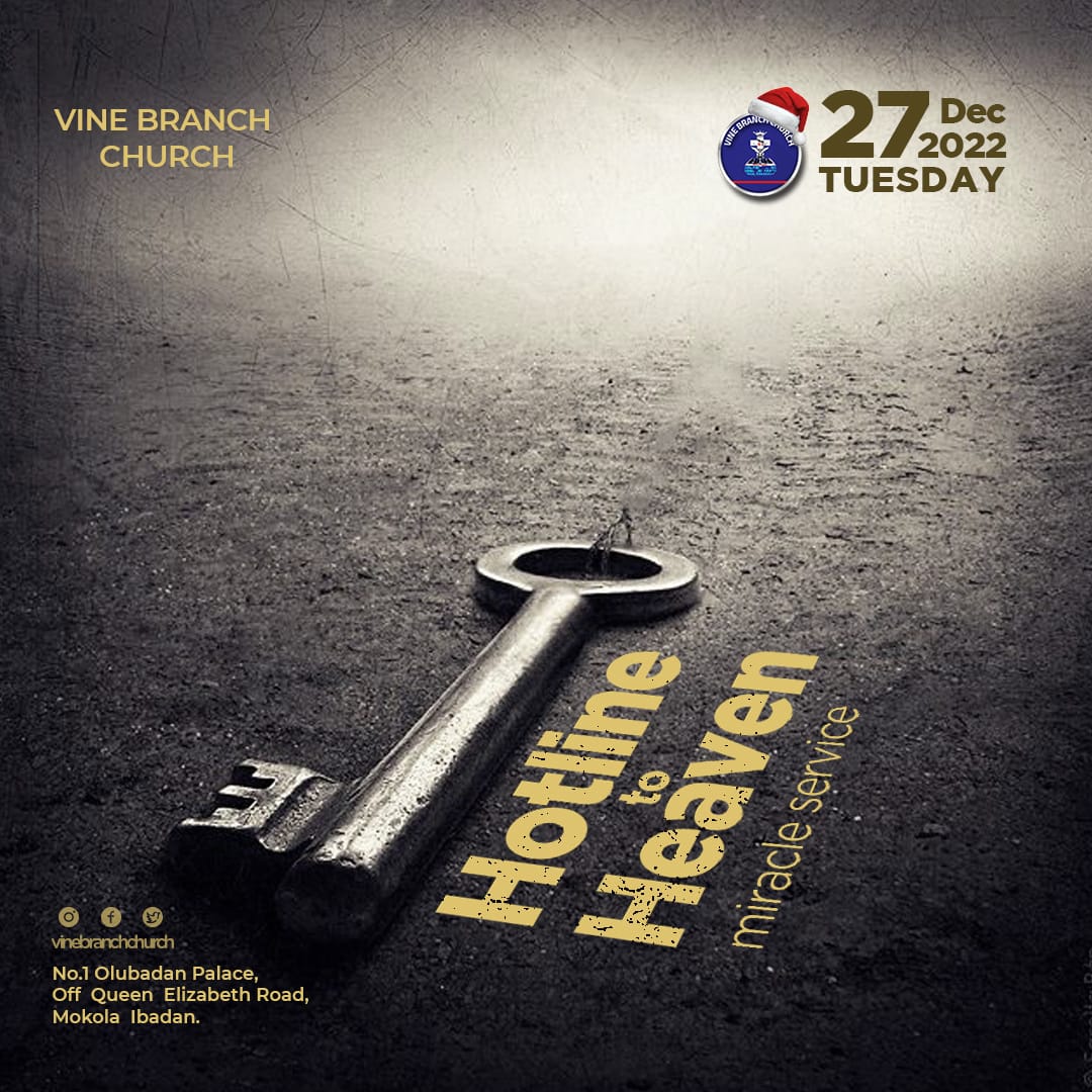 Experience the power of God's miracles at our miracle service!

It's never too late for a visitation from God!

Join us this Tuesday for our last prayer service for the year 2022, come and be expectant of your miracle.

This Tuesday | 5:30 pm

#HotlineToHeaven
#VineBranchChurch