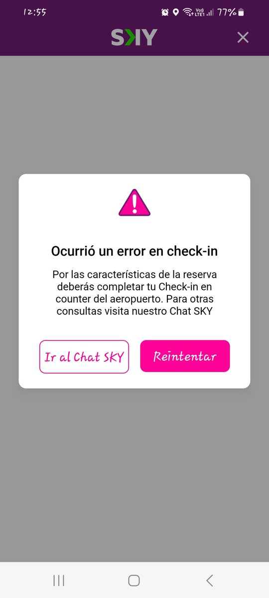nanyvps's tweet photo. @SKYAirline_CL hola..no puedo realizar mi chek in de conexión Lima /Miami..la página tiene error ..necesito de su ayuda. El chat tampoco funciona. VIAJO HOY. Gracias https://t.co/HkcriKVBw4