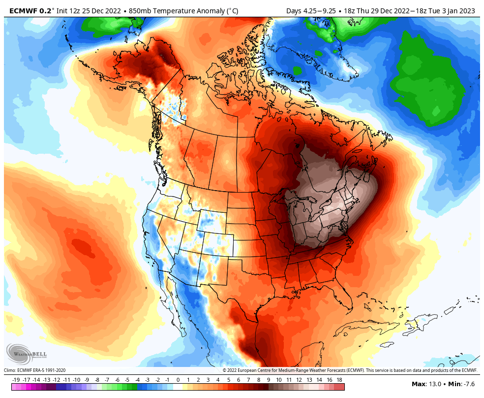 An absolute torch to start 2023. No signs of winter for the first week of the year.