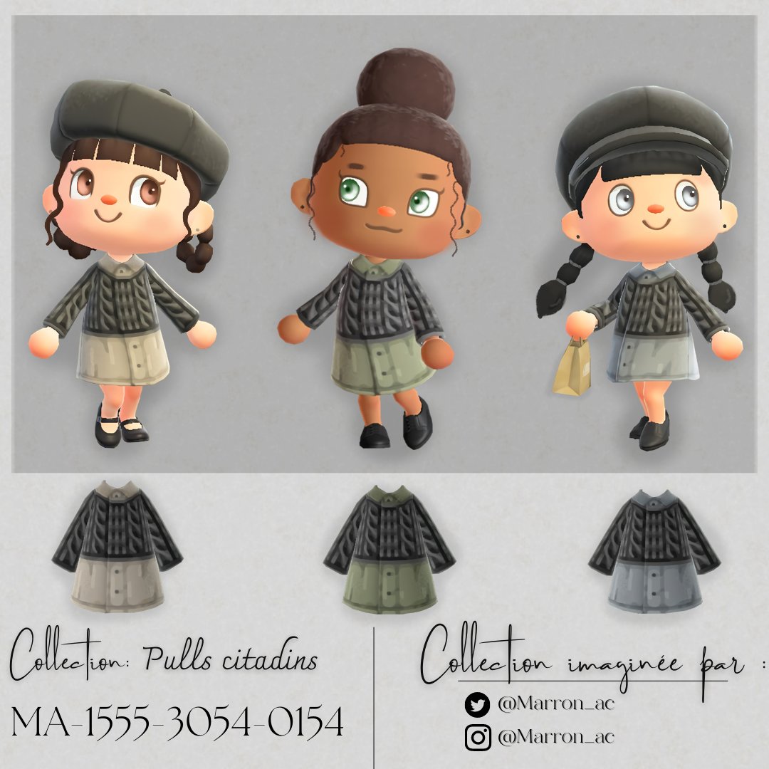 marron_ac's tweet photo. Final part from my black city collection :

- Les pulls citadins 🖤

#ACNH #AnimalCrossing #AnimalCrossingNewHorizons #AnimalCrossingDesigns https://t.co/G6GEw65s84