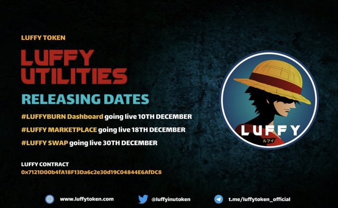 BanglesBnb's tweet image. Worlds 1st Anime Crypto Token! #LuffYToken #Luffy ♥️Launched in August 2021 ♥️Multiple utilities ♥️ETH and BNB ♥️NFTs, Staking, Swap, P2E Gaming, Marketplace, Layer 1 Blockchain, Dext,etc ♥️Low cap ♥️Big potential ♥️Solid team ♥️Active community @luffyinutoken #Anime #Shib #Volt