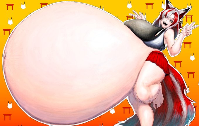 [R-18] 祓御杉子(自キャラ/My OC) #ボテ腹 #妊婦 #多胎 #母乳 #狐娘 #モンスター娘 #オリジナル #人外娘  