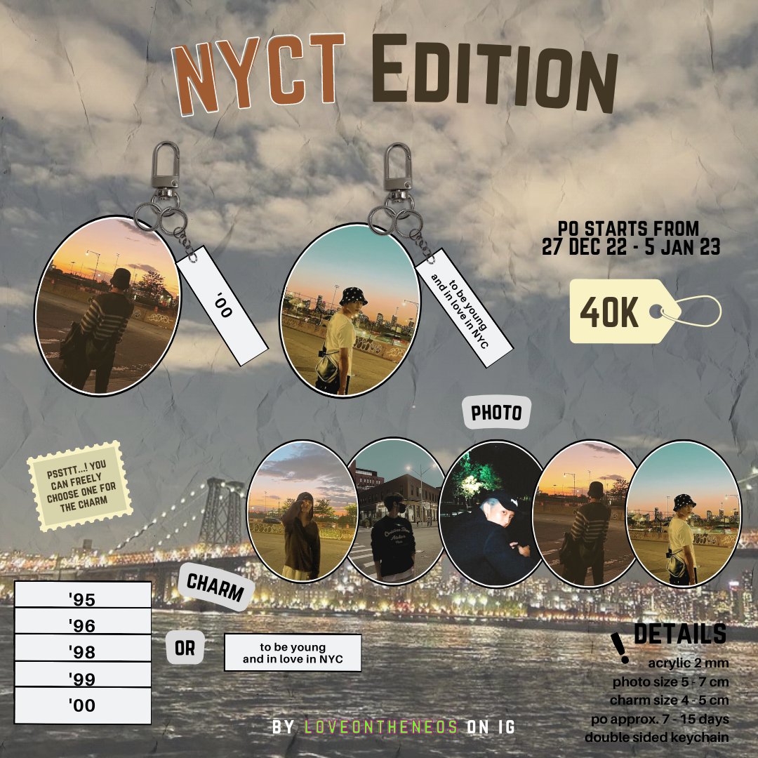– rts &amp; likes are very appreciated –

order your nct keychain by 
loveontheneos on IG 

𝙉𝙔𝘾𝙏 𝙀𝙙𝙞𝙩𝙞𝙤𝙣 — 
PRICE : idr 40.000/pcs

🗓 PO period 27 Dec - 5 Jan
⁉️ Details on pict or DM 
🖇 For order : bit.ly/PreOrder1-NYCT…