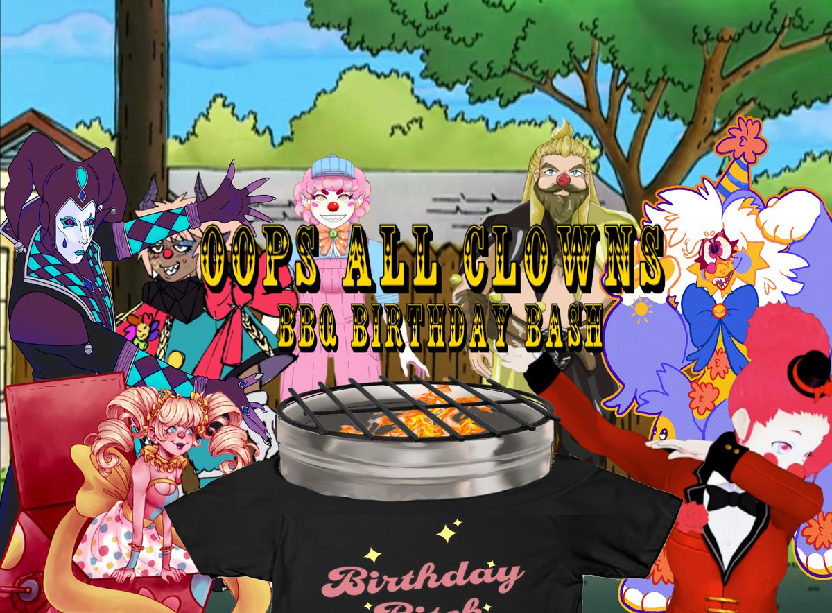 BillySmilesXXL's tweet photo. Oops All Clowns BBQ Birthday Bash hosted on https://t.co/9oDcQChYtV on Wednesday 12/28 at 6pm est
gonna be chillin and grillin with some clowns 

collab featuring @confetti_clown @quethalm @DitzyBDoo @ClownsGoHonk @TristinSanity  @CuernosBeste @Lulus_Funhouse and you kinda https://t.co/3Sa85RkaWW