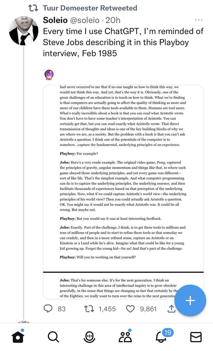 LarryChiang's tweet photo. Chapter 14 of 

Think and Grow Rich

Is like running #chatGPT on Abe Lincoln, Mark Marquess, Augie Garrido or Mark McCormack

Steve Jobs running Aristotle 
408-89X-xxxx will be chatGPT w/Mr Jobs. #PRPRPI #Ch4 https://t.co/V1jumSFLM4