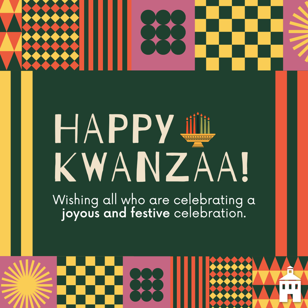 The seven days of Kwanzaa begins today, a time for reflection and celebrating the rich heritage of African American culture. Wishing everyone who is celebrating unity, joy and a most happy Kwanzaa!