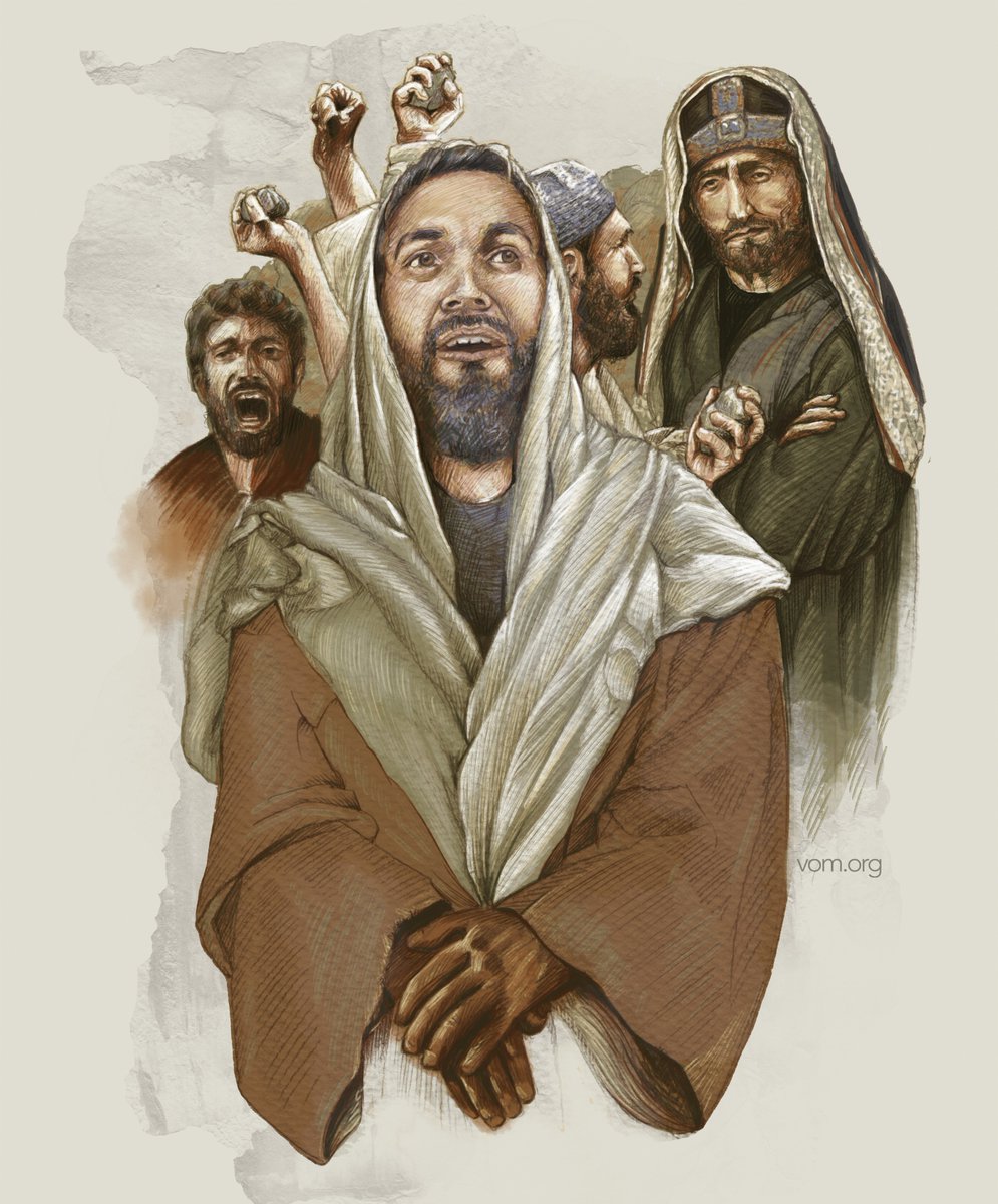 VOM_USA's tweet image. Today, we remember the first Christian martyr, Stephen. In A.D. 34, he confronted his audience with the truth about their condition. Seeing murder in their eyes, he also saw something better: &quot;Behold... the Son of Man standing at the right hand of God&quot; (Acts 7:56).