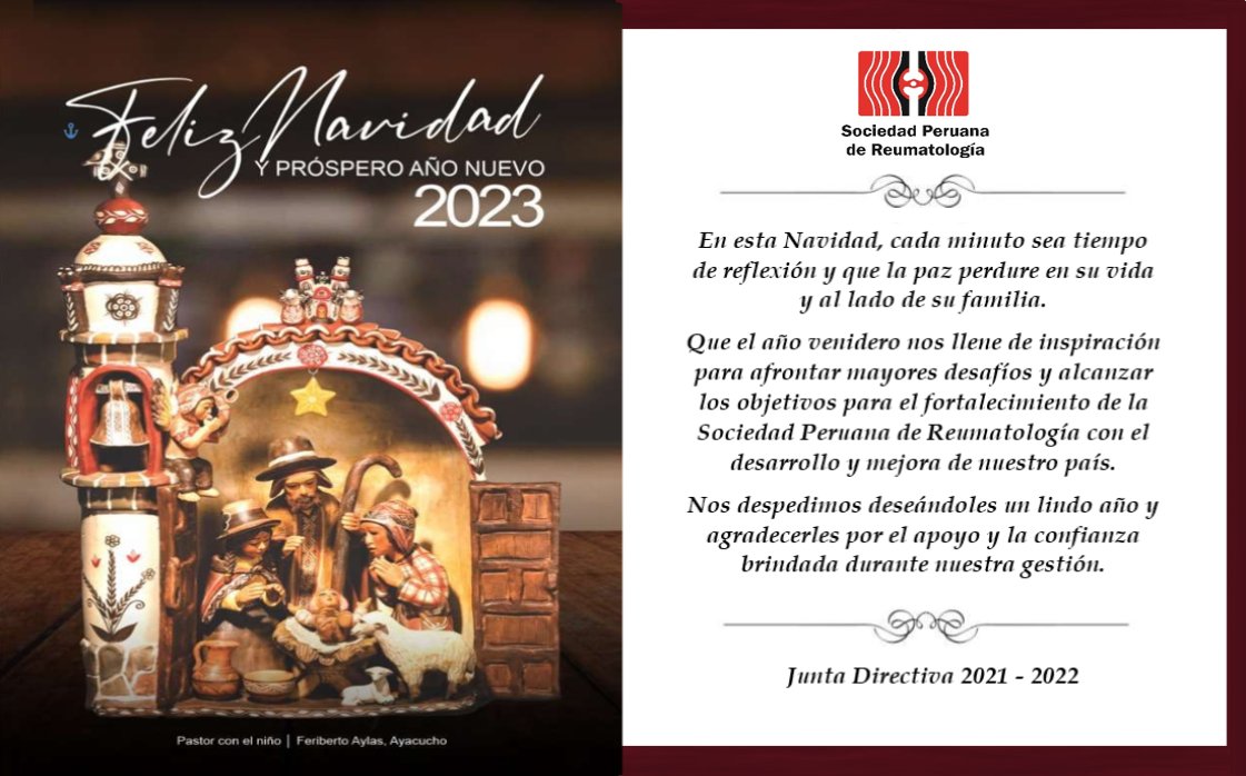 Feliz Navidad y un Próspero 2023 les desea la <a href="/soc_peru/">Sociedad Peruana de Reumatología</a> 🎄🍾