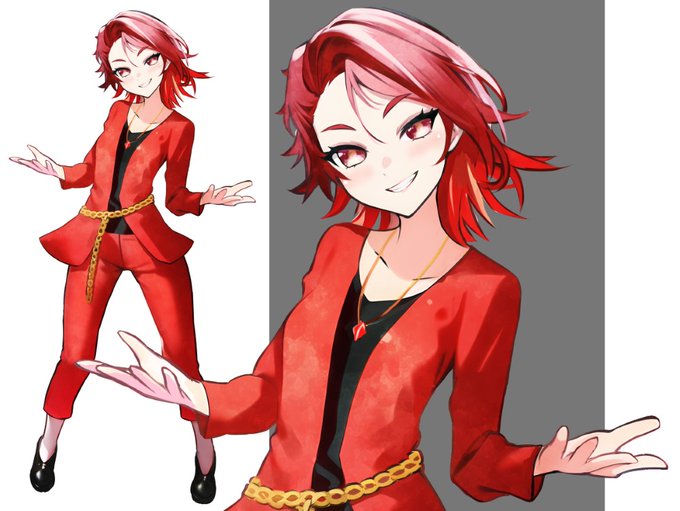 ノベルゲームの立ち絵進捗。「手描き ⇒ NovelAI ⇒ 手描き」で作成。火が好きな小悪党#ゲーム制作 