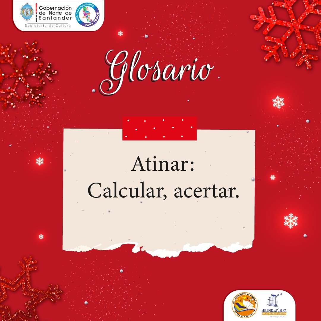 🤗🧑🏽‍🎄Rescatemos nuestros saberes culturales a través de las palabras como parte de nuestro patrimonio inmaterial. ✨🎄
🙌🏻¿Qué palabras son típicas en tu municipio? 

#nortedesantander #glosario #diciembre #biblioteca #colombia 
<a href="/GoberNorte/">Gobernación de Norte de Santander</a> <a href="/RNBPColombia/">Red Nacional de Bibliotecas Públicas de Colombia</a>