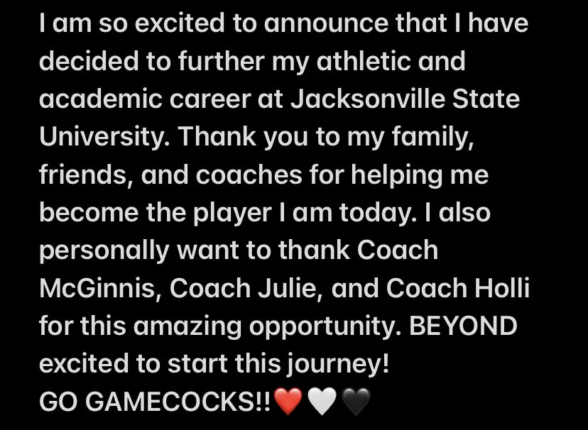 _ariidavis's tweet photo. GO GAMECOCKS!!❤️🖤🤍 @CoachJMcginnis @JulieBoland5 @HolliMitchell8 @Mojo_Lunsford @hittingcoachJ @HawksSB https://t.co/JO5zHqAocK