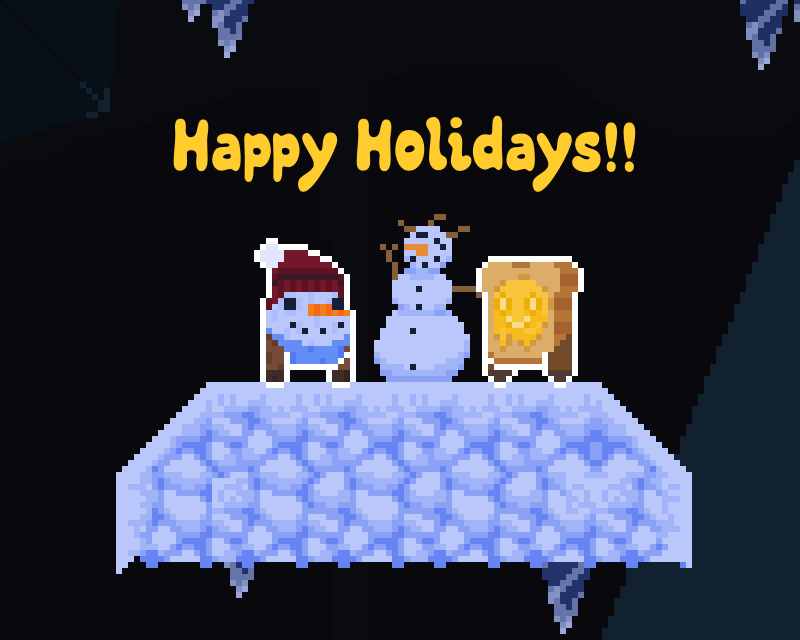 OPaoGameStudio's tweet photo. Happy Holidays guys!! Hope we can bring more fun, joy and games in 2023!! 
Growers is 60% off on itch, the lowest price ever recorded 🍊🍌🍅🎮!!
👉 https://t.co/56HbWR2rx1
#indiegame #gamedev #IndieGameDev #pixelart #Multiplayer #MadeWithGodot https://t.co/rOSdEKctBC