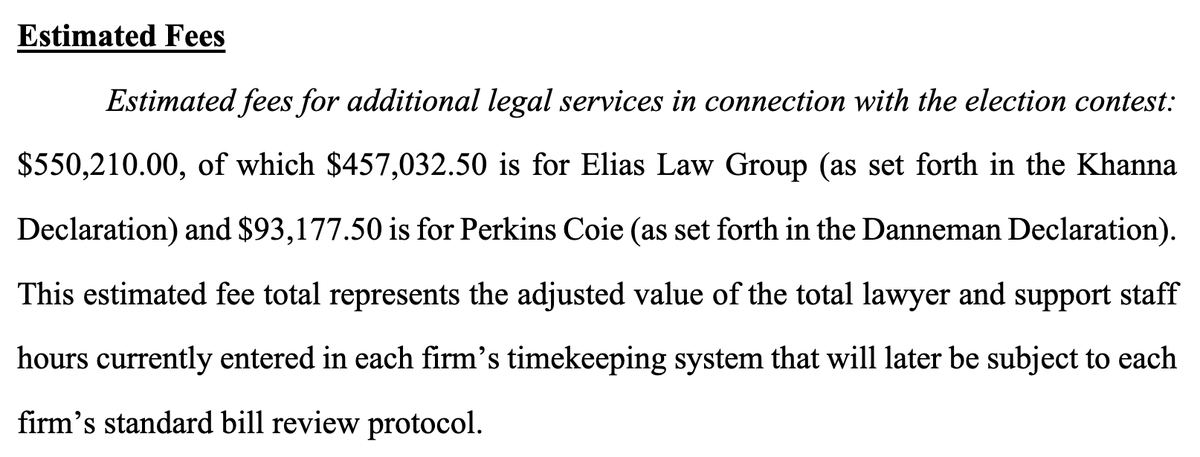 KlasfeldReports's tweet photo. UPDATE:

Arizona's Gov.-elect Katie Hobbs filed a separate motion detailing what she wants Kari Lake to pay in sanctions: more than $550,000, mostly to @MarcEElias's firm. 

Maricopa County filed for separate sanctions.

More details, @LawCrimeNews https://t.co/XFM0ZYn4BN https://t.co/G6FYEvcO3i
