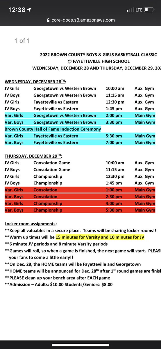 GregLiming's tweet photo. Excited to announce that @RobBow77 and I will be broadcasting all 8 varsity games from Fayetteville for this years Brown County Classic! All games will be on @995TheEdge and live streamed on https://t.co/wt7lV4JEEr. Don’t miss any of the action! #SBAAC #SHAC https://t.co/PJmHVGgOR3