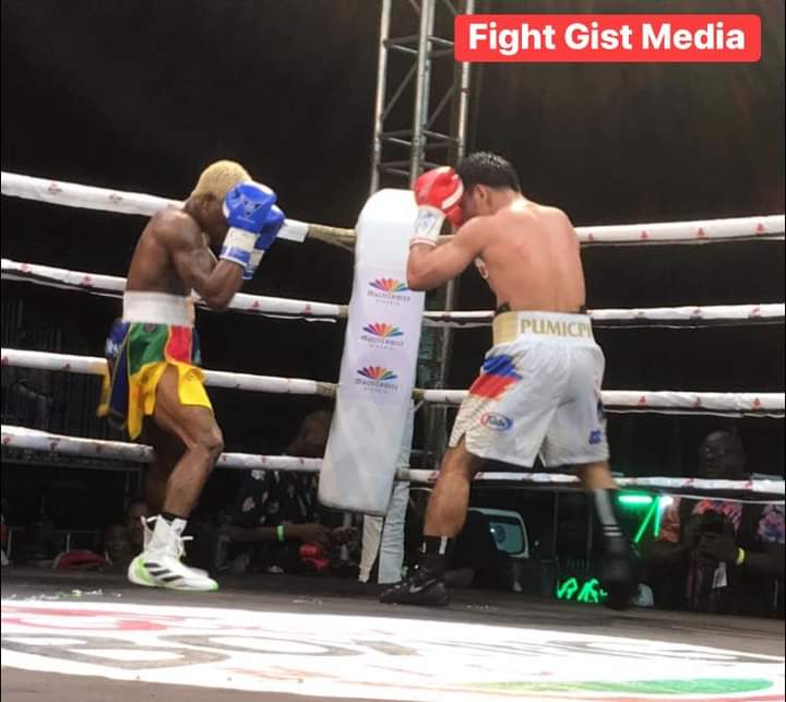 Fightgistmedia's tweet photo. AGBAJE WON BY TKO IN 6.
Taiwo โEsepoโ Agbaje Knocks Out Philippineeโs Richard Pumicpic in round six to become the new World Boxing Federation (WBF) featherweight champion.
Video dropping soon.
.
#boxing #fightgistmedia #agbajepumicpic #GOtvBoxingNight #Gotvboxingnight27 https://t.co/jTKjBYDhg1