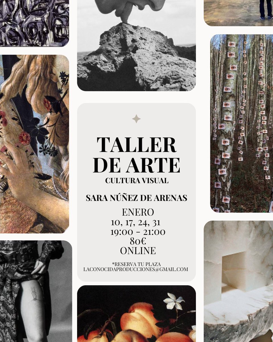 Taller de Arte y Cultura Visual
LUNES ENERO 19:00-21:00
Formato Online 
🤍