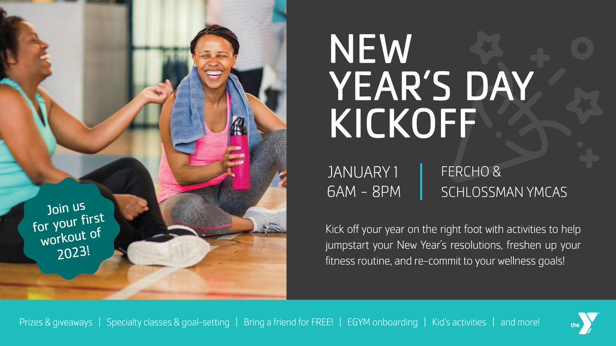 Join us for your first workout of 2023 – and kick off your year on the right foot! We’ll have tons of fun activities at the YMCA to help you jumpstart your New Year’s resolutions, freshen up your fitness routine, and re-commit to your wellness goals! ymcacassclay.org/events