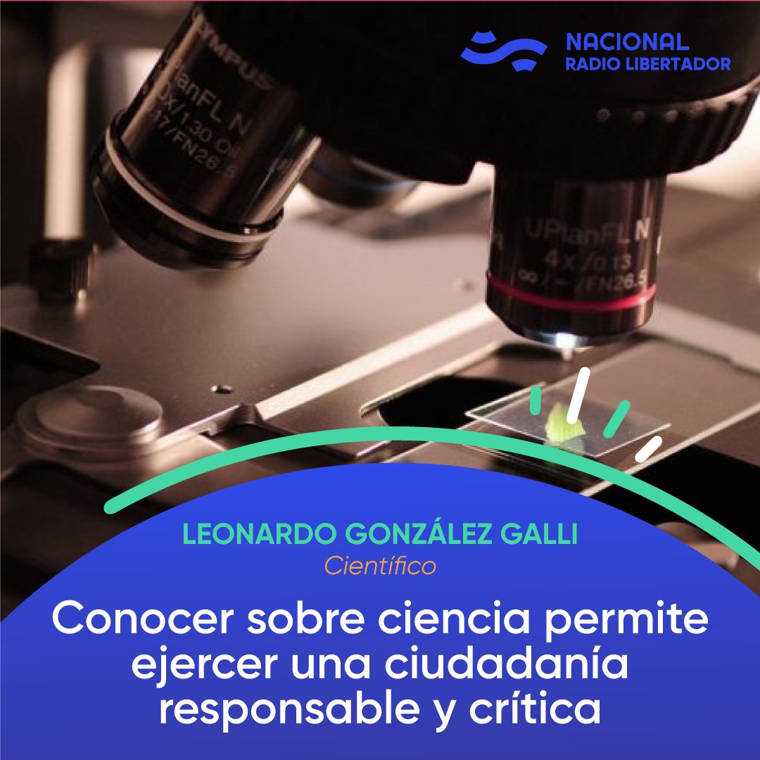 📻#MuchasGracias|  Conocer sobre ciencia permite ejercer una ciudadanía responsable y crítica
Leonardo González Galli recordó la importancia de conocer la ciencia para ejercer una ciudadanía responsable y crítica
📲radionacional.com.ar/conocer-sobre-…