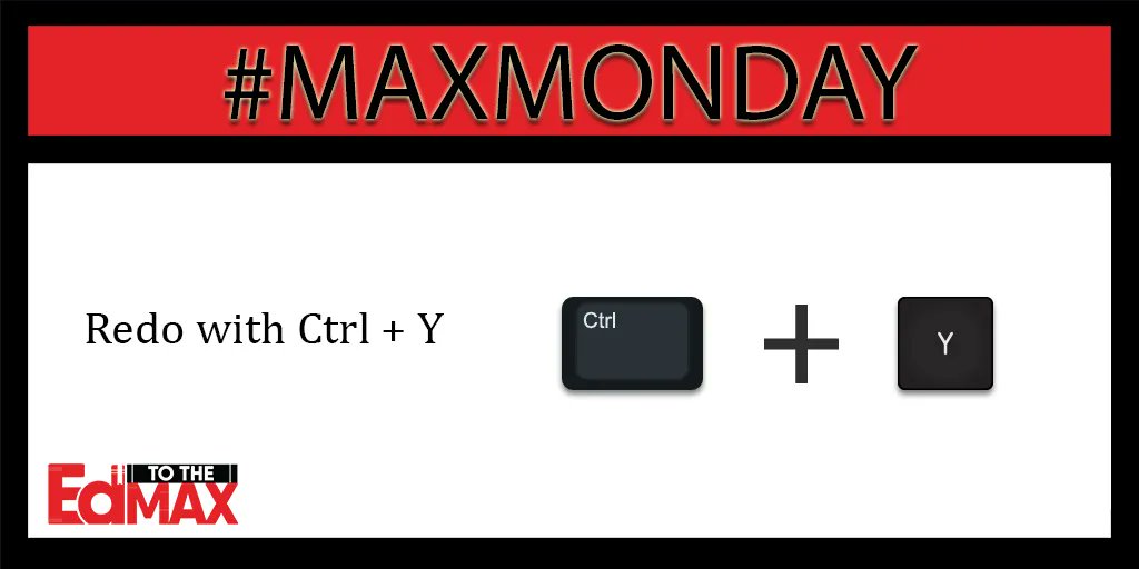 This week's #MAXMonday tip comes from Specialist Paul Wagner: <a href="/pwagnerlcisd/">Paul Wagner</a>. We know Ctrl +Z to undo, but don't forget Ctrl + Y will redo anything you just deleted or undid. Find more tips at edtothemax.com.