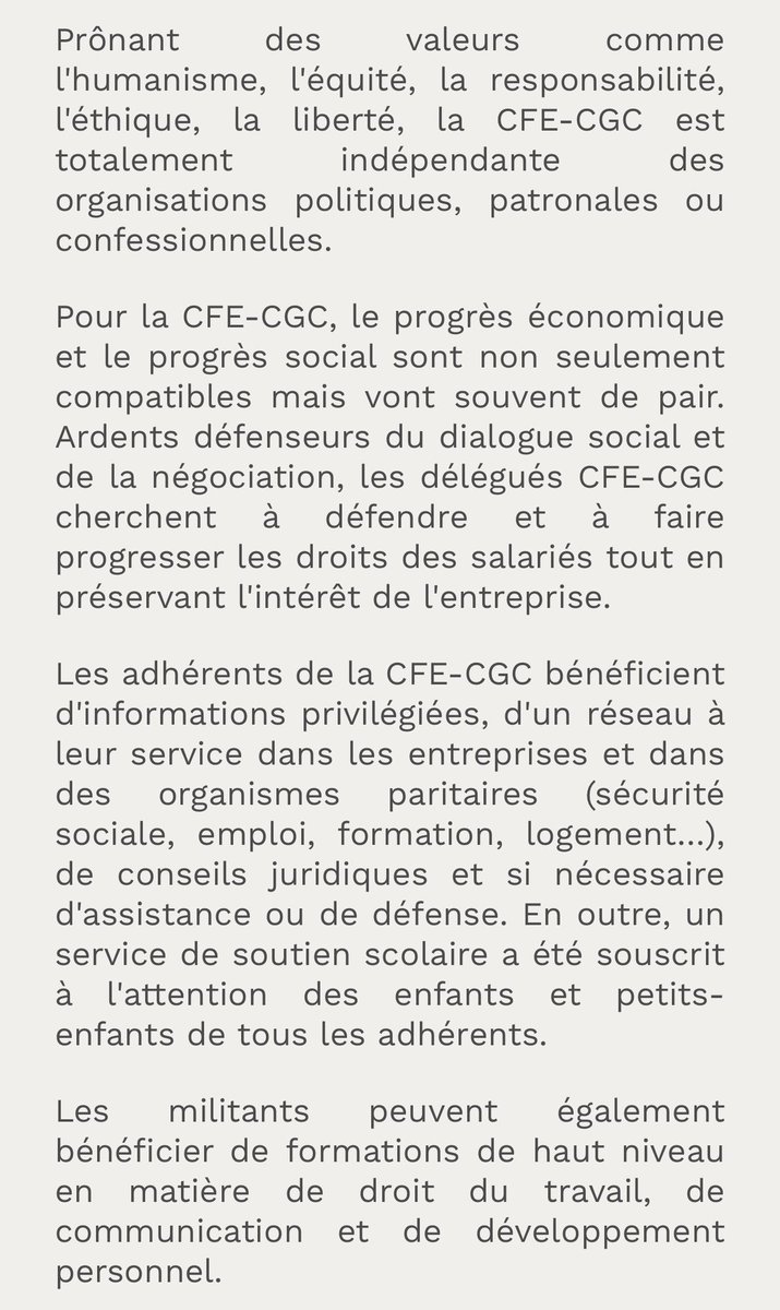 CFECGCDalkia's tweet photo. Bénéfique pour soi, utile pour tous
Pourquoi adhérer à la CFE-CGC ?
En 2023 soyez acteur des progrès sociaux chez #Dalkia #GroupeEdf #Energie https://t.co/xb2dqO30Nb