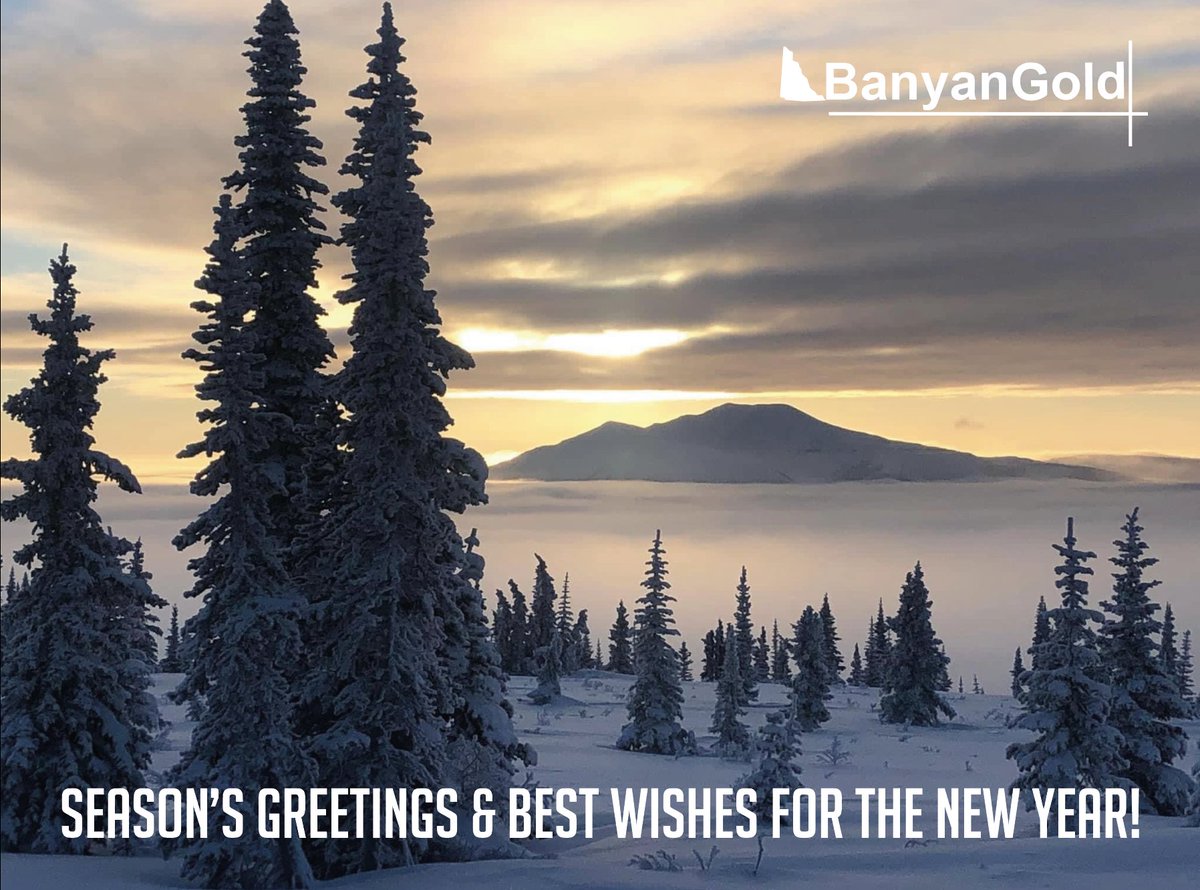 Best wishes for a joyful holiday season and a Happy New Year! We look forward to an other successful exploration season with Mt. Haldane watching over us! $BYN #workviews #exploration #mining #Yukon #gold