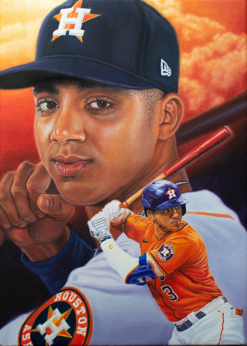 1 of 1 original oil painting is available for purchase from my studio. DM me for details <a href="/Jpena221/">Jeremy Peña</a> <a href="/astros/">Houston Astros</a> #houston #baseballart