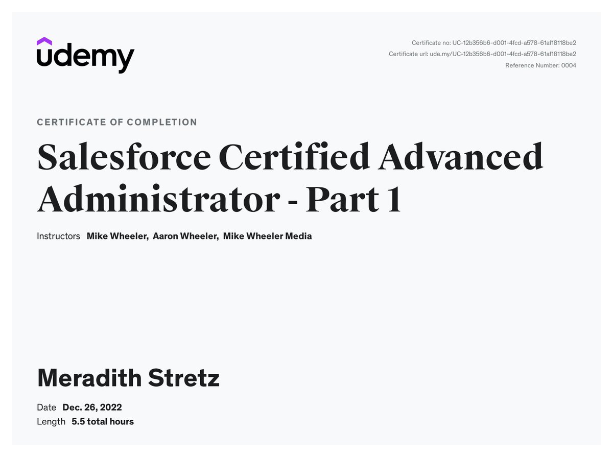 Sing2me88's tweet image. One down, two to go…and more @FocusOnForce quizzes before I take my cert Jan. 6th! @udemy #advancedadmin