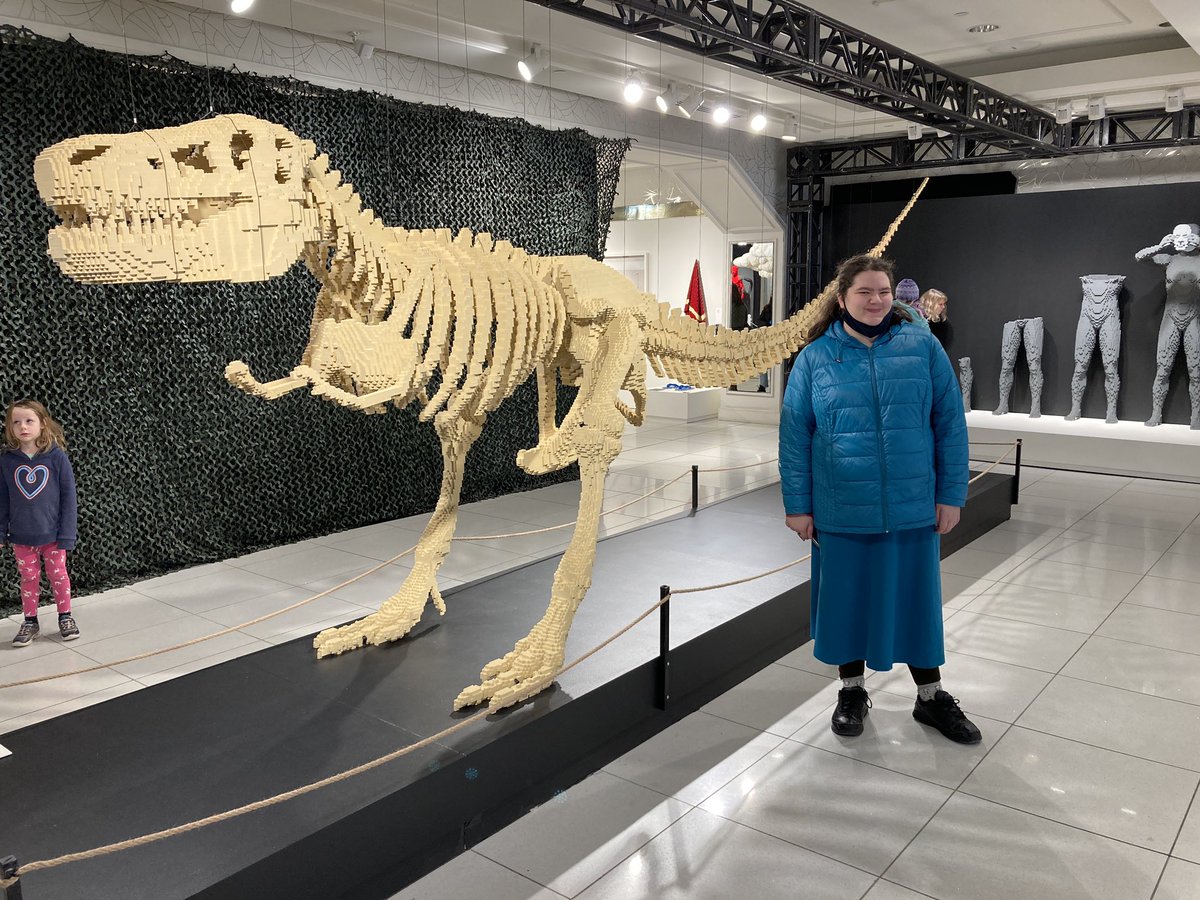 mabfan's tweet image. My daughter with the dinosaur at #BostonBricks #TheArtoftheBrick