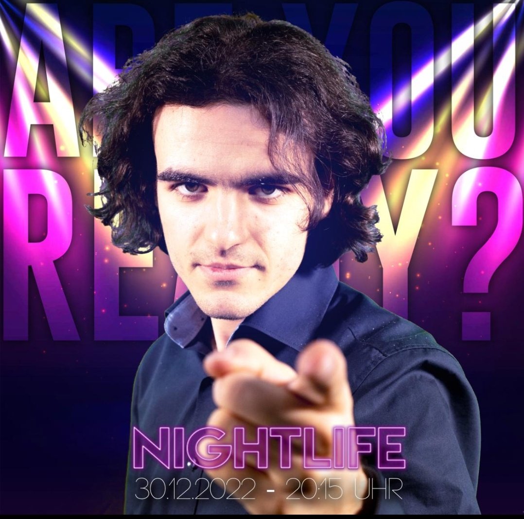 dervisitor's tweet photo. x 🎊 DER TRAUM GEHT IN DIE NÄCHSTE RUNDE 🎉 x

NIGHTLIFE - DIE EINZIGARTIGE LATE NIGHT SHOW AUF TWITCH🥳

Diesen Freitag, um 20:15, gibt es eine neue Ausgabe von NIGHTLIFE auf meinem Kanal https://t.co/7AC25COx34🧡

Beiträge wie es nie zuvor gab, Studiospiele und geile Gäste 💯 https://t.co/TvYfztJlQd