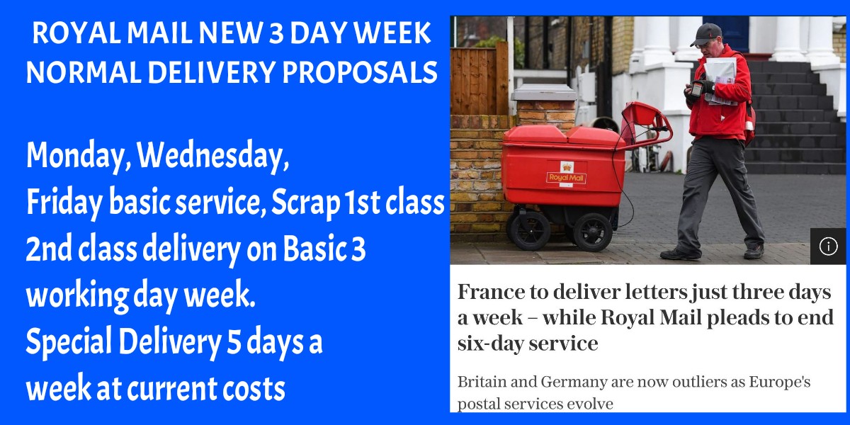 #REETWEET FOR YES

So @RoyalMail #royalmailstrikes if these Unions want to punish the customer why don't you run a 3 day week, we have emails, we expect to pay a small extra charge on the very rare occasion we need next day delivery, this way you could half you're employees 😁😁