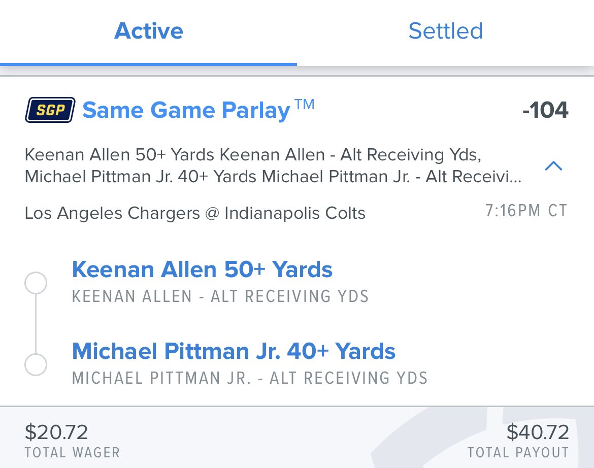 DegenDadzzz's tweet photo. Think I’m going to roll with the MNF SGP for Day 2.
Proof to make it offish…let’s roll!
#10Day10Kchallenge #GamblingTwitter https://t.co/CwtzpLvfaw