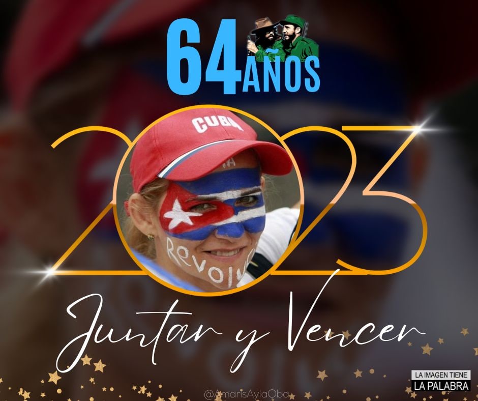 AsicLinoMaradei's tweet photo. "64 años en Revolución.Juntar y vencer". #Cuba #60AñosSalvandoVidas  #JuntarYVencer @cubacooperaven @AdanVillavicen5 @altunaga_perez  @DonaisDebrosse @Aliuska56491297  @Pedro30041977 
@DayanMi53088817 https://t.co/9bTY14DZzU